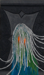 Black rag mat with star pattern